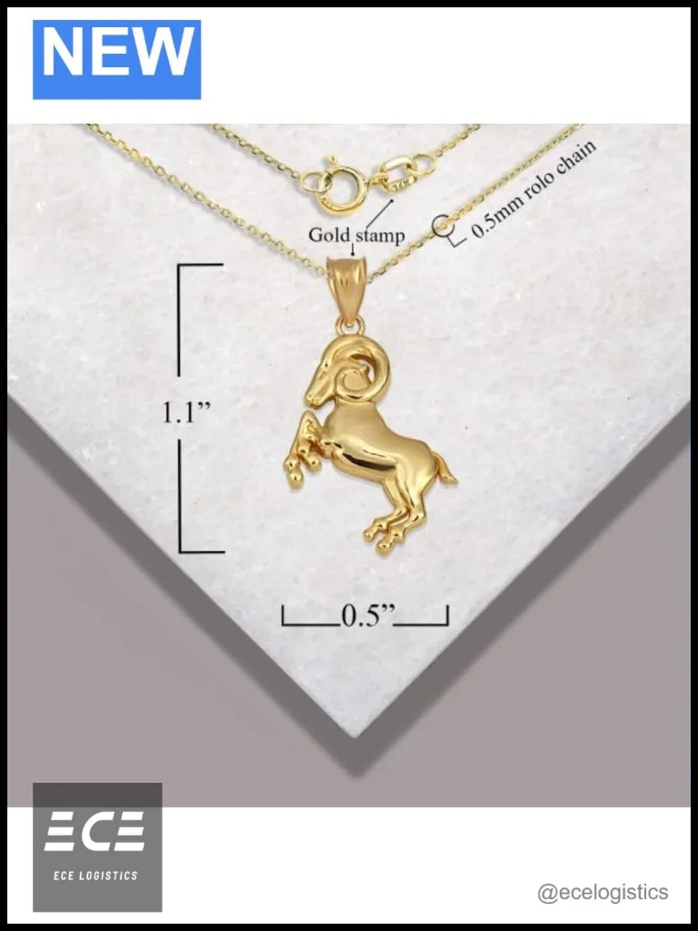 10K White Gold Gemini Zodiac Pendant Necklace Charm Astrology Jewelry Gift